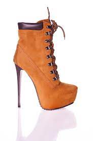 Gregor high laced boots in brown leather for women size 37 or 6.5 made in italy. Timberland High Heels Lace Up With Platform Shoebidoo Shoes Giaro High Heels