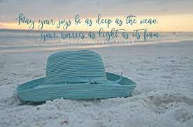 The Beach Is My Happy Place Blue Sun Hat Sunset Pale Muted Etsy In 2021 My Happy Place Happy Places Photography Wall Art