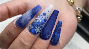 So coffin nails are long af and they're shaped like, ya know, coffins. Coffin Nails Christmas Nails Blue And White Novocom Top