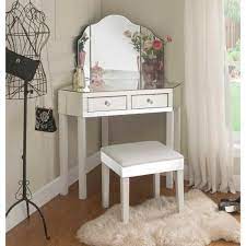 Ikea micke desks as vanity | minimalist desk design ideas. Inspired Home White Vanity Tables With Trifold Mirror Jf97 07we K Hd The Home Depot