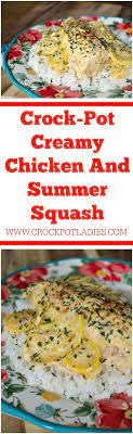 Crock Pot Creamy Chicken And Summer Squash Recipe Recipe Recipes Chicken And Summer Squash Recipe Recipes Using Ground Beef