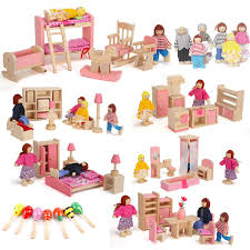 Kids Miniature Dollhouse Furniture Set Wooden House Family Pretend Play Toy Doll Dollhouse Furniture Sets Doll Houses For Sale Wooden Dolls House Furniture