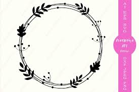 Download Autumn Frame Svg Floral Circle Frame Svg Monogram Frame 689064 Illustrations Design Bundles