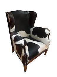 cowhide wingback accent chair cowhide furniture printed accent chairs patterned chair