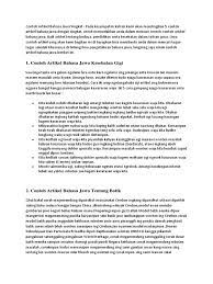 Contoh karya jurnalistik bahasa jawa. Contoh Artikel Bahasa Jawa Singkat Aneka Macam Contoh