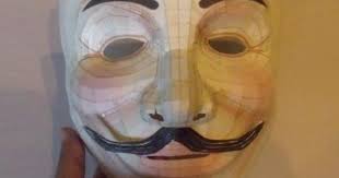 Anonymous Mask Paper Model In 1 1 Scale By Dhal Paper Models Guy Fawkes Mask Paper Crafts