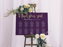 Seating Chart Purple Seating Chart Eggplant Seating Chart Table Plan Wedding Wedding Seating Chart Template Gold Seating Chart