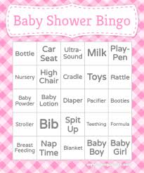 They have names of typical baby shower gifts. Baby Shower Bingo