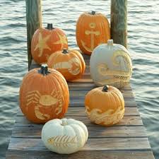Seaside Inspired Beach Decor Coastal Halloween Pumpkins Pumpkin Carving Halloween Pumpkins Fall Halloween