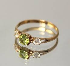 Simple Dainty 14k Rose Gold Peridot Promise Ring For Her Etsy In 2020 Peridot Ring Green Stone Rings Peridot Ring Gold