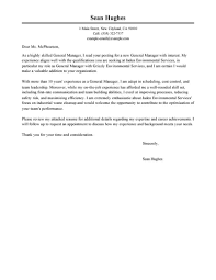 Resume cover letter for general employment. Professional General Manager Cover Letter Examples Livecareer