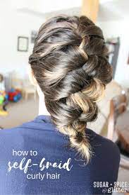If you need the style right away you can braid and get under the dryer. How To Self Braid Curly Hair Sugar Spice And Glitter