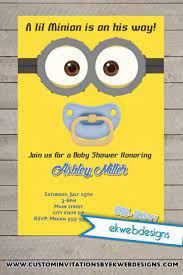 Girl Minion Or Boy Minion Custom Baby Shower Invitation Etsy Minion Baby Shower Baby Shower Invites For Girl Minion Baby