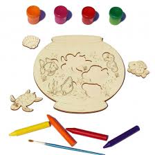 Invata sa te relaxezi prin aceasta tehnica a desenului si sa elimini astfel stresul de peste zi! Plansa Din Lemn Pentru Colorat Cu Figurine Detasabile Acvariu Cu Pesti
