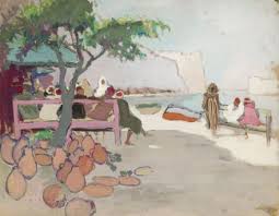 Horace Cristol 1878 1959 Marche Du Port De La Goulette Tunis Visual Art Art Painting