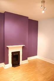 Violet Purple Colour Feature Wall In Our Bedroom Purple Living Room Plum Living Rooms Accent Walls In Living Room