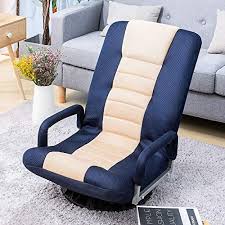 New Floor Gaming Chair Adjustable 7 Position Swivel Chair Folding Sofa Lounger Blue Beige Living Room Furniture Soft Flooring Gaming Chair Adjustable Chairs