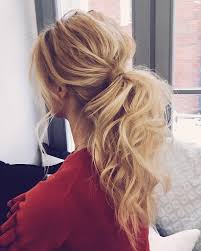 Hairstyles a particular way in which a person's hair is cut or arranged (hairstyle) hairdo: Messy Hair Ponytail Novocom Top