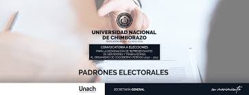 A un mes de los comicios generales, la cámara nacional electoral habilitó las consultas del padrón definitivo de electores. Padrones Electorales Universidad Nacional De Chimborazo