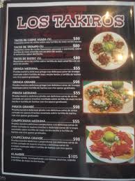 Menu at el takiro restaurant, Monterrey, Av. Anillo Periferico 1201