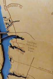Lake Blackshear Georgia Wood Laser Cut Topographical Engraved Map