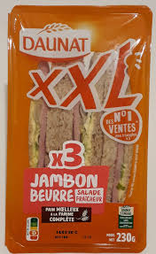 Jambon Beurre Salade Fraicheur Xxl Daunat 230 G