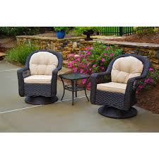 Tortuga Outdoor Biloxi 3 Piece Espresso Wicker Outdoor Glider With Tan Cushions Bistro Set 2 Swivel Chairs And Bistro Table Bil 3pc Espresso The Home Depot In 2020 Patio Furnishings Outdoor Patio Furniture