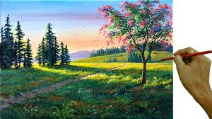 The popular landscape art paintings on this list are considered to be some of the most recognizable works of art on the planet, so save yourself a trip to the museum and check out this artwork from the. Acrylic Landscape Painting Tutorial Pink Flowering Tree In Spring Jmlisondra Youtube