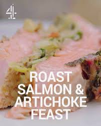 This recipe is not low fodmap. Jamie Oliver Roast Salmon Artichoke Feast Friday Night Feast Channel 4 Facebook