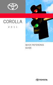 View online owner's manual for toyota corolla 2011 automobile or simply click download button to examine the toyota corolla 2011 guidelines offline on your desktop or laptop computer. 2011 Toyota Corolla Quick Reference Guide Pdf Manual 24 Pages