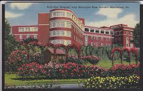 Harrisburg Pa Polyclinic Hospital Rose Garden Linen Postcard Harrisburg Harrisburg Pennsylvania Postcard