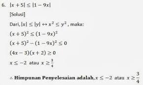Check spelling or type a new query. Contoh Soal Pertidaksamaan Nilai Mutlak Satu Variabel Dan Penyelesaiannya
