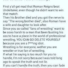 If You Disrespect Roman Don T Follow Me Plain And Simple I M Chelsea And I Approve This Message Istandwithroman Rom Roman Reigns Photo And Video Messages