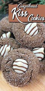 Candy cane cake batter cookies. Easy Gingerbread Kiss Cookies Fat Dad Foodie