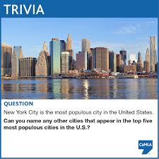 It's like the trivia that plays before the movie starts at the theater, but waaaaaaay longer. The Question Asks You About The Top 5 Cities By Population In The United States When You Think You Ve Got An Answer You Trivia Questions United States Trivia