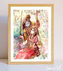 Sri Radha Krishna Art Print Krishna Divine Wall Art Krishna Etsy In 2021 Krishna Art Radha Krishna Art Hindu Art