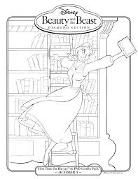 Belle and beast coloring page. Beauty And The Beast Belle In The Library Coloring Page Coloring Pages Disney Coloring Pages Belle Coloring Pages