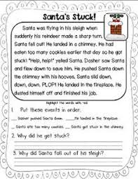 Look out for the suggested activities for fun ways to help kids understand new 2nd grade concepts. Santa Stuck Freebies Sarah S Teaching Snippets Christmas Reading Passages Christmas Reading Comprehension Christmas Reading Activities