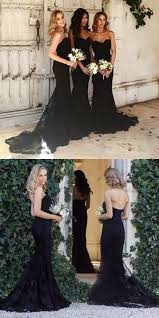 Elegant Strapless Black Mermaid Long Bridesmaid Dress Sweetheart Bridesmaids Dresses Bridesmaid Gown Mermaid Bridesmaid Dresses