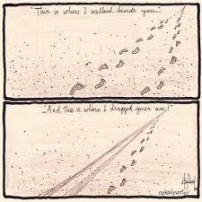 Footprints In The Sand Revised Reproduction Cartoon Print Etsy Sand Drawing Cartoon Print Footprint