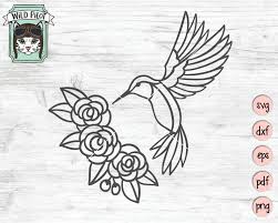 Hummingbird Svg File Hummingbird And Flowers Svg Flowers Etsy Flower Drawing Art Drawings