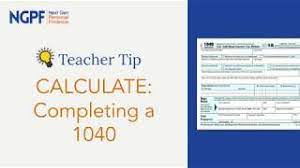 The 1040 is the form that americans use to complete their federal income tax returns. Teacher Tip Calculate Completing A 1040 Youtube