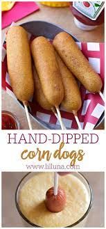 Homemade Corn Dogs Disneyland Copycat Recipe Video Lil Luna Recipe In 2021 Homemade Corndogs Fair Food Recipes Bbc Good Food Recipes