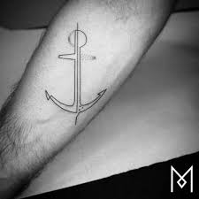 Lee stewart's gestural brush stroke ink; Tattoo Tagged With Continuous Line Small Nautical Line Art Travel Facebook Anchor Twitter Minimalist Mo Ganji Inner Forearm Inked App Com