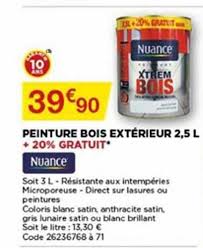 Faux plafond dalle dalles modulaire materiaux luminaires led maison. Offre Peinture Bois Exterieur 2 5 L Nuance Chez Bricomarche