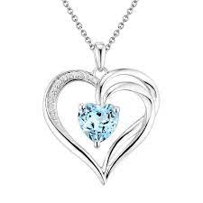 Stella Grace Sterling Silver Lab Created Sapphire And Diamond Accent Heart Pendant In 2021 Blue Topaz Necklace Blue Topaz Diamond Topaz Necklace