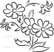 Flower clipart black and white. Drawing Simple Bunch Of Flowers Drawing Easy