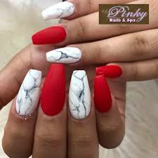 Black And White Marble Nails Short The Best Coffin Nails Ideas That Suit Everyone In 2020 Marble Acrylic Nails Coffin Nails Designs Red Acrylic Nails