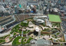 Japan S Namba Parks Has An 8 Level Roof Garden With Waterfalls Namba Parks Green Roof Roof Garden