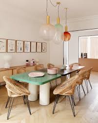 Elle Decoration Uk On Instagram In This Parisian Home Shades Of Tangerine Turquoise And Pastel Pink Have Been Used In 2020 Dining Room Inspiration Elle Decor Decor